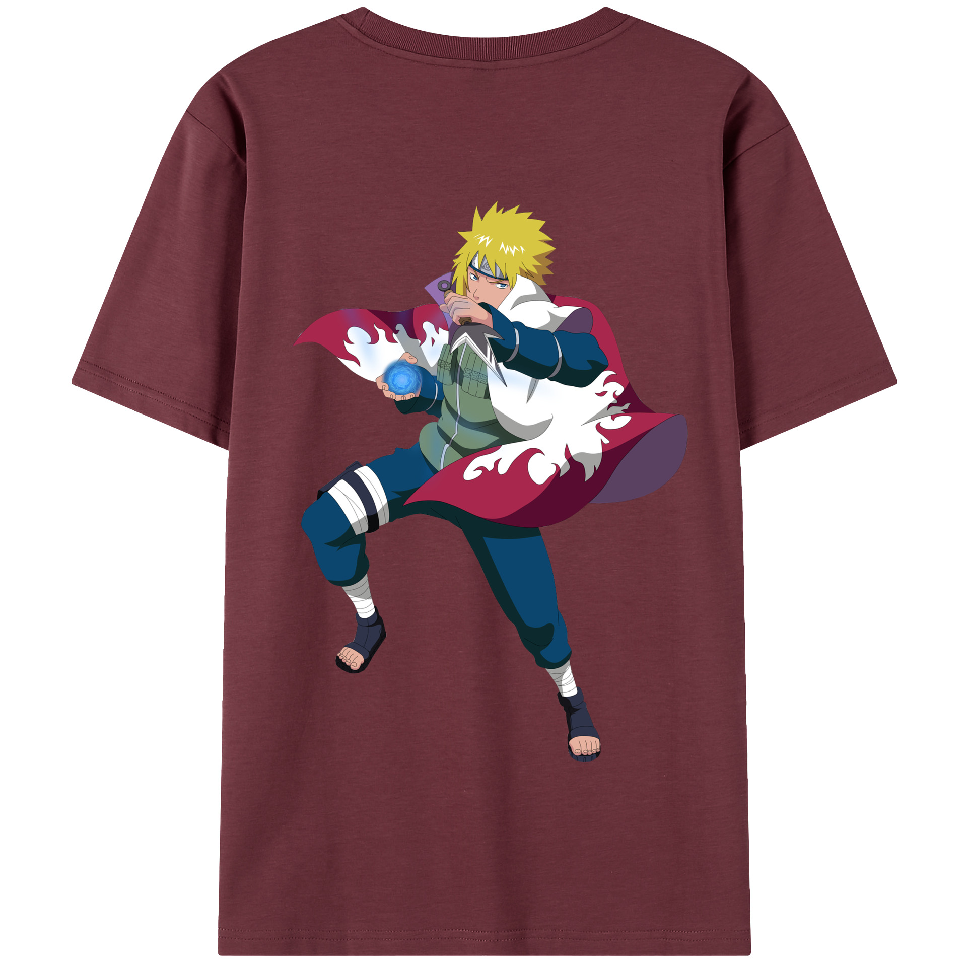 （画像用） NARUTO -ナルト- 波風 ミナト Namikaze Minato 綿100％半袖Tシャツ（背面プリント）